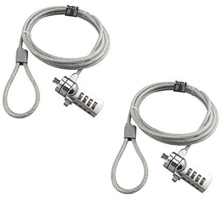 AOMGD 2 Pcs 6-Foot Laptop Lock Notebook Combination Lock Security Cable 4 Digit Password Protections and Theft Deterrent Suitable for 3 * 7mm Keyholes