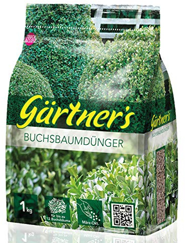 Gärtners ́s Engrais NPK 5+3+6(+4) pour Tous Les Arbres de buis en Plein air ou dans Les jardinières 1 kg