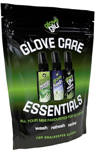 gloveglu Men's Goalkeeping Glove Care Essentials Pack, Black, One Size