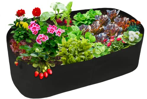 Borsa per piante, colore nero, fioriera da giardino traspirante, per coltivazione di verdure, per balconi, giardino, cortile