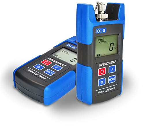 speedwolf 1310/1550nm FTTH Fiber Optic Light Source Mini Fiber Optic Tools with SC FC ST Adpater for Optical Fiber Maintenance(OLS622N)