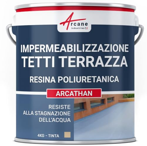 Étanchéité toit terrasse & toit plat | Résine et peinture étanche polyuréthane colorée, membrane liquide | ARCATHAN - 4 kg Beige - RAL 1001 - ARCANE INDUSTRIES