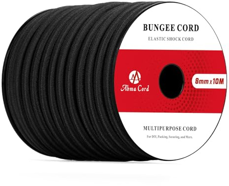 Abma Cord Gummiseil Expanderseil 8mm 10M Gummischnur Planenseil Spannseil | 100% Dehnung, UV Beständig, Plane, Anhängerplane, Sonnensegel, Zelte, Banner