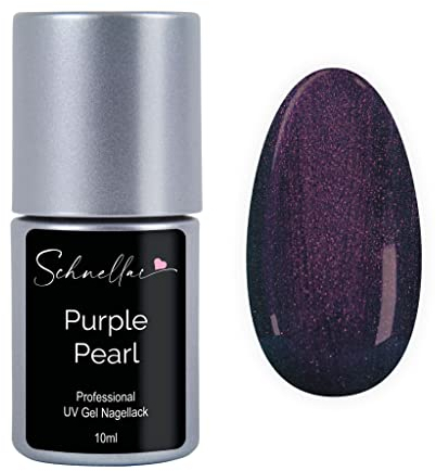SN Nageldesign UV Nagellack Perlmutt lila dunkel Gellack UV LED Gel soak off Farbgel Nails 10ml - Purple Pearl effect SN215