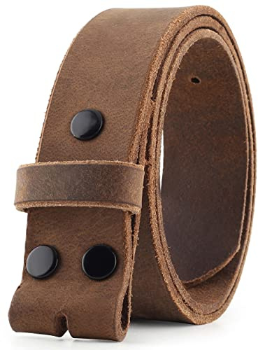 F&L CLASSIC Men's Belt Genuine full Grain Buffalo leather Vintage Distressed,Snap on Strap belts for men, 1 1/2 Wide, Made in USA,buffalo hunter,1288, size 38