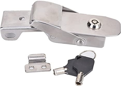 Latch, Stainless Steel Spring Toggle Latch Clamp Box Case Shipping Device Cabinet Locking Tool,Hardware with Two Keys,Twist Knob Keyed Locking Hasp for Small Doors,Cabinets Wooden Case Box (A108B-3)