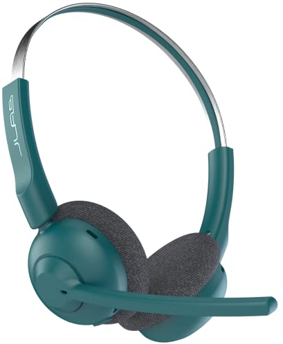 JLab Go Work Pop Wireless Headsets with Microphone - 50+ H Bluetooth Computer Headset, Multipoint Connect, On Ear Wireless Office PC Laptop Headset with Microphone, Teal