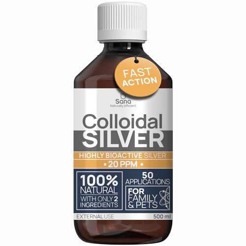 Kolloidales Silber 20 PPM 500 ml ● Premium Silberwasser Stärker als 10ppm ● Für Mensch, Hund & Katze ● Carbon Neutral ● 100% natürlich mit 2 Zutaten