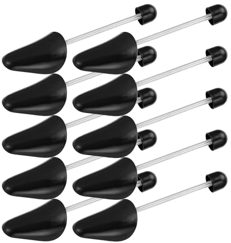 welsberg 5 paia di tendiscarpe per donne taglia variabili EU 35-38, forme scarpe in plastica, lunghezza 26,5 cm, per donna sneakers, mocassini, stiletto, ballerine, (non per gli stivali), nero