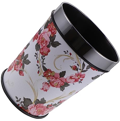 Alipis Chinese Style Trash Can Vintage Bathroom Waste Paper Basket Multi-function Garbage Bucket for Living Home Office