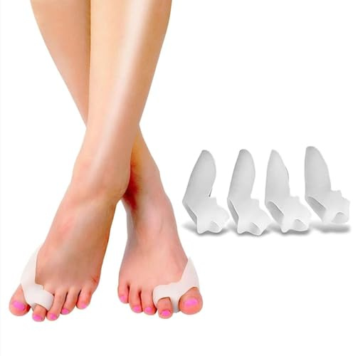 Ballen Korrektor Zehenspreizer [4x] mit Ballenschutz Zehenschutz für den großen Zeh, Bunion Shield zur Hallux Valgus, Schmerzlinderung, Ballenschmerzen, Druck