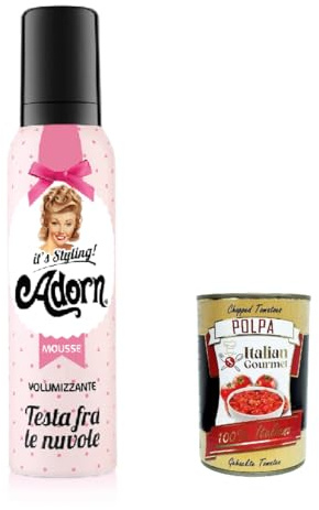 Adorn Testa fra le nuvole, volumzzante, vintage, mousse de 150 ml, espuma para el cabello + Polpa italiana Gourmet 400 g