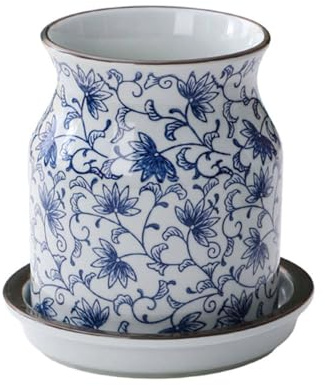 TYMYYS/ Japanese Drain Rack, Blue And White Ceramic Cutlery Drainer For Chopstick, Cutlery Holder, Chopstick Holder For Kitchen -blue and white-14x14x14cm