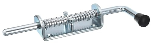 sourcing map Barrel Bolt Latch, 1Pcs 12x220mm - Carbon Steel Galvanized Spring Loaded Gate Latch Pin, Sliding Door Lock for Trailer Doors Cabinets Chests Tailgate (Silver)