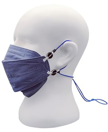 kela 25x masques respiratoires FFP2 avec extension de boucle d'oreille gratuite | Fabriqué en Allemagne | Masque respiratoire conception en forme de poisson avec capacité respiratoire | Bleu