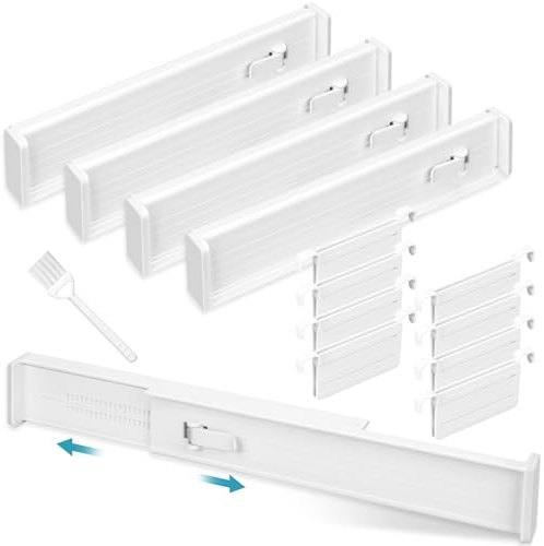 UCAMP Schubladentrenner Verstellbar,12 Stück Set Schubladentrenner Kunststoff,Schubladen Ordnungssystem,Schubladen Trenner,Schubladen Organizer Verstellbar für Schlafzimmer/Kommode/Küche