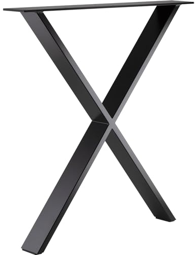 SIMAUSROM Tischkufe X-Form Stahl schwarz lackiert