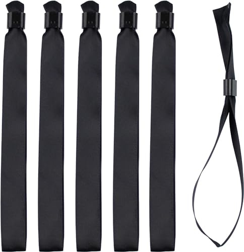 IBOO 200 schwarze Stoffarmbänder für Veranstaltungen – Kunststoffverschluss zur Vermeidung von Übertragung oder Wiederverwendung – Angenehme Satinarmbänder von hoher Qualität