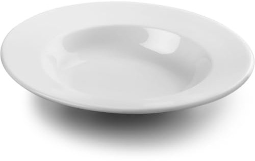 Melamine Dining Set, Plates and Bowls, Break-Resistant, Dishwasher Safe, 100% Melamine, BPA Free, White (6X 10 Deep Soup Plates)