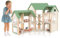 COSTWAY Maison de Poupée en Bois avec 6 Pièces & 36 Meubles, Maison de Rêve avec Toit Vert & Garage & Balcon, Conception d'angle, Jeu d’Imitation Princesse pour 3 Ans+, 87 x 37 x 83 cm