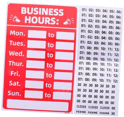 CANIGHT 2piezas Carteles De Horarios De Apertura y Cierre Autoadhesivos Para Tiendas Restaurantes y Bares Señales Cambiables De Horarios Fáciles De Usar y Resistentes