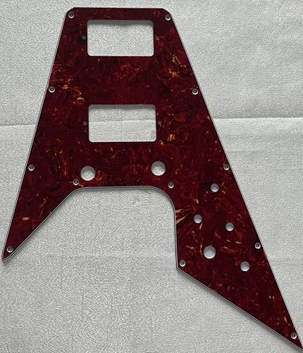 Plektrumschutz für Gibson Flying V Style Gitarre Schlagbrett Schlagplatte (4-lagig, rote Schildkröte)