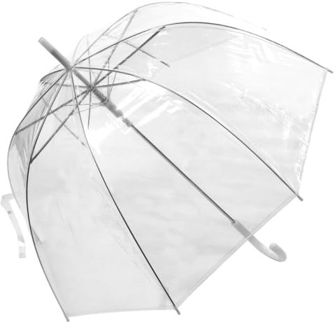 Buystarget Windproof Umbrella Large Stormproof Automatic Umbrellas or Men Women Compact Classic Waterproof Dome Canopy Durable Strong 8, 10Ribs Auto Open Rain Sun Travel Business Wedding (Clear Domed)