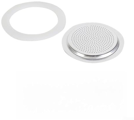 Bulevisiter Pot Gasket, Silicone Rubber Gasket, Replacement Seal Includes Seal Gaskets and Filter, Coffee Maker Accessory, Espresso Pot Part, Stove Top for Stovetop Coffee Make(6 cup+sieve)
