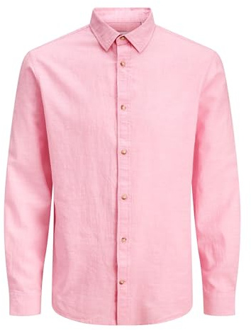 JACK & JONES Jjesummer Linen Blend Shirt L/S SN Jjesummer Linen Blend Shirt L/S SN Uomo (Pacco da 1)