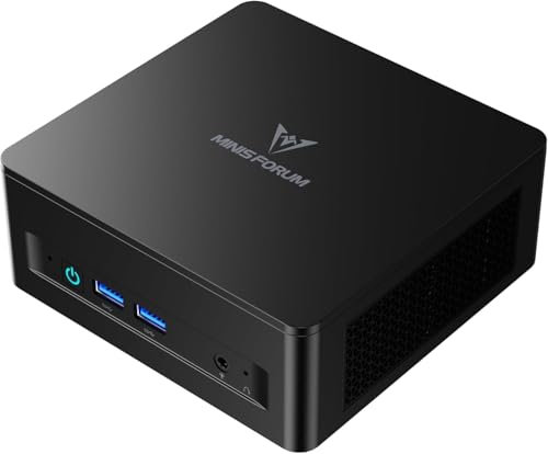 MINISFORUM Mini PC UM690L Slim, AMD Ryzen 9 6900HX (8 núcleos/16 núcleos, hasta 4,9 GHz), 32 GB LPDDR5 y SSD PCIe 4.0 de 500 GB, DP/HDMI 2.1/USB 4, 4X USB Type A, Wi-Fi 6E/BT 5.2