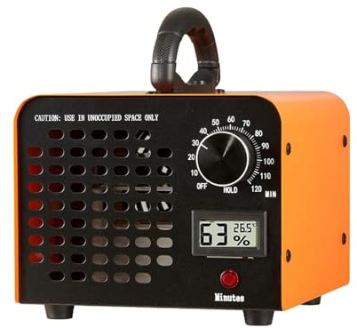 Generador de ozono profesional 60000mg/h, ozonizador para ambientes, O3 purificador de aire para 300㎡ con temporizador 120 min, temperatura, pantalla de humedad, máquina de ozono para casas, oficinas