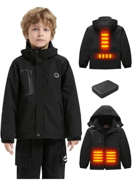 Varmcore Kids Heated Ski Jacket with 10000mAh Battery – Winter Outdoor Electric Softshell Jacket for Boys and Girls.