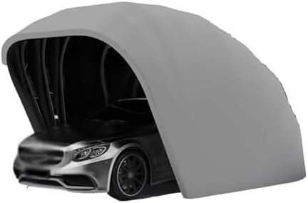 Carport Awning, Foldable Retractable Shelter, Durable Mobile Garage - L5.5m x W 2.5m x H 2.3m