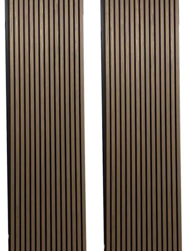 Built Right Wood Slat Acoustic Wall Panels – Soundproofing for Walls & Ceilings – Noise Reduction & Decorative Design – Home & Office – 240cm x 60cm (2 Pack - Harvest Walnut)