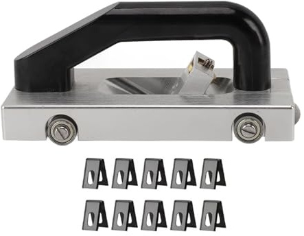 Rainureuse manuelle pour sols, rainureuse à roue avec lame en U, avec 10 lames et une poulie de guidage, idéale pour les projets d'installation de revêtements de sol à domicile.