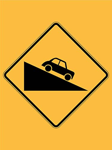 Warning Sign Car Decline Decorative Tin Metal Signs Plaque Weatherproof Wall Decor For Kitchen Home Shop 20X30Cm