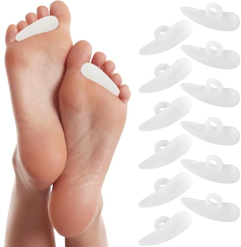 Teouuas 6 Pares Correctores de Dedos en Martillo, Distanziatore Dita Piedi | Correctores de Gel y Almohadillas, Cuscini per Dita a Martello, Protección y Relajación para los Pies (Blanco)