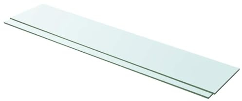 Fangravortex Regalböden aus transparentem Hartglas 2 Stück 100x20 cm schwebende Wandregale 15 kg modernes Wandboard als Deko Ablage für Wohnzimmer Schlafzimmer Küche Bad Büro