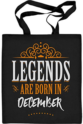 Shirtgeil Legends are born in December - Geschenke Jutebeutel Baumwolltasche One Size Schwarz