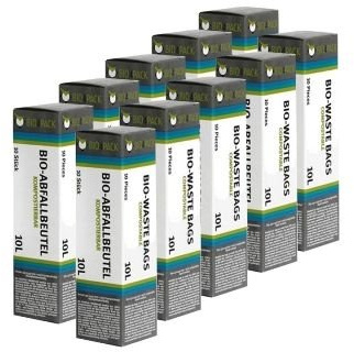 BIO4PACK Bio Abfallbeutel - Verschiedene Größen und Mengen (10 Liter, Menge: 10 Rollen)