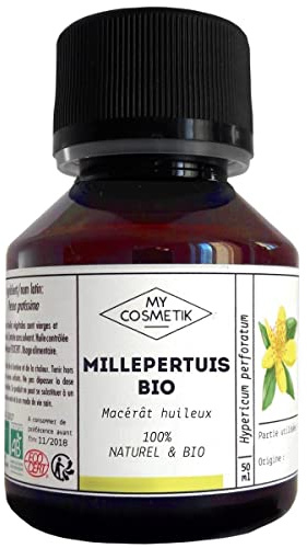 MY COSMETIK - Macerado oleoso de Hipérico - ORGANIC De agricultura ecológica - 100% puro y natural - Fabricado en Francia - Calmante y antiinflamatorio - 10 ml