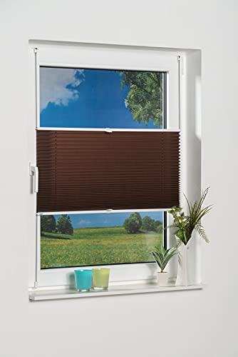 K-home Klemmfix-Plissee, Braun, 80cm x 210cm (B x L)