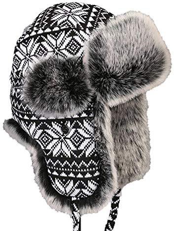 Cozomiz Wintermütze Warme Fliegermütze with Ohrenschützer für Herren Damen Fellmütze Kunstfell Russenmütze Pilotenmütze Hut Trappermütze für Ski Outdoor