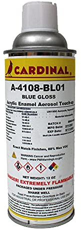 A-4108-BL01: Blue Gloss Powder Coating Spray Paint Touch-Up | Car Parts and Repair Refinishing Clear Coat for Permanent Sealing of Coated Surfaces