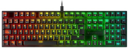Oversteel - KOVAR Teclado Gaming USB, Retroiluminación RGB, Switch Mecánico Outemu Red, Anti-Ghosting, Layout Español PC/MAC/Android