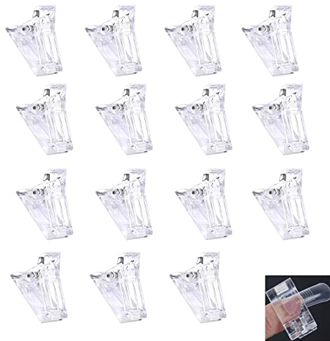 15 PCS pinces à ongles en polygel pour ongles, Ongles Extension Bâtiment Rapide Conseils Ongles Clips Plastique Constructeur Pinces Manucure
