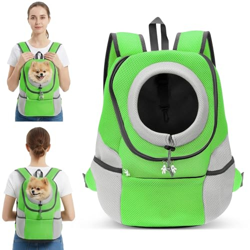 ALLSOPETS Hunderucksack, Tragbarer Haustierträger für Kleine Hunde und Katzen, Fahrrad- und Motorrad-Träger für Wandern, Camping und Outdoor (Moosgrün, XL)