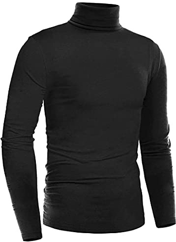 Timuspo Herrtröja med polokrage långärmad finstickad casual tröja smal passform basic sweatshirt herr, svart, XXL