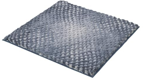 Kleine Wolke Badteppich Cory Navy 60 x 60 cm | OEKO-TEX zertifiziert, rutschhemmende Unterseite, für Fußbodenheizung, maschinenwaschbar, 100% Polyester