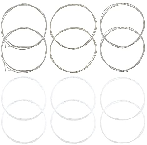 eMagTech 2 Sets (12 Stück) Gitarrensaiten Ersatz Nylon Saiten für klassische Gitarre versilberte Saiten Musikinstrument Zubehör